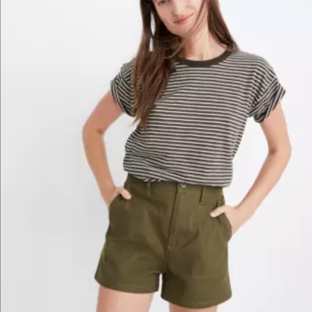 Madewell Camp Shorts in Olive Green